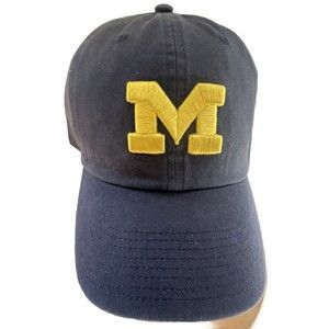 NWT Michigan Wolverines 47 Clean Up Hat Strapback Blue W/Embroidered Logo OSFA